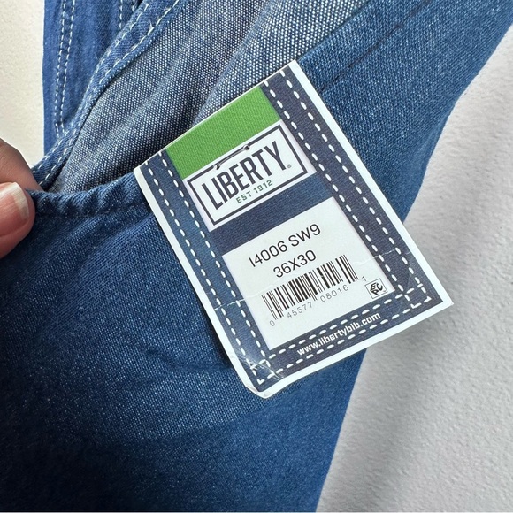 Liberty Men's Stonewashed Denim Bib Overall 100% Cotton Size 36x30 - Picture 6 of 9